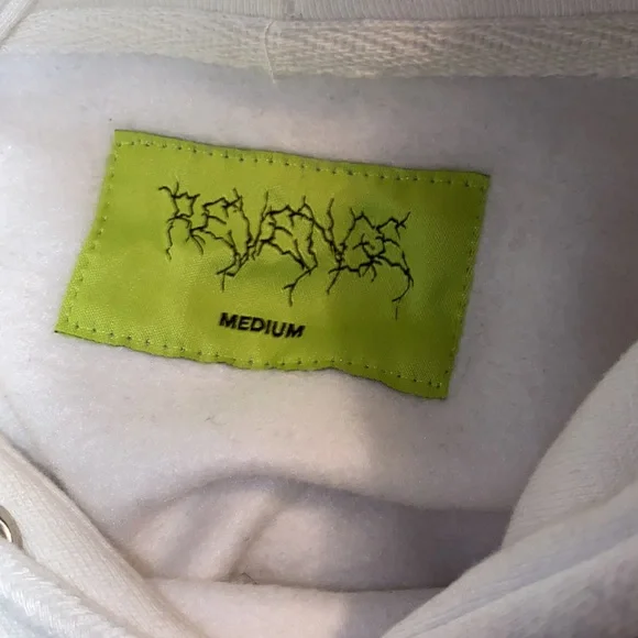 White Revenge Clothing Hoodie/ Skull Design on the back - Picture 3 of 3